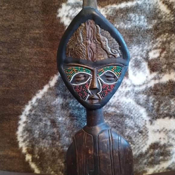 Handcrafted African Head Art Piece - Picture 2 of 7